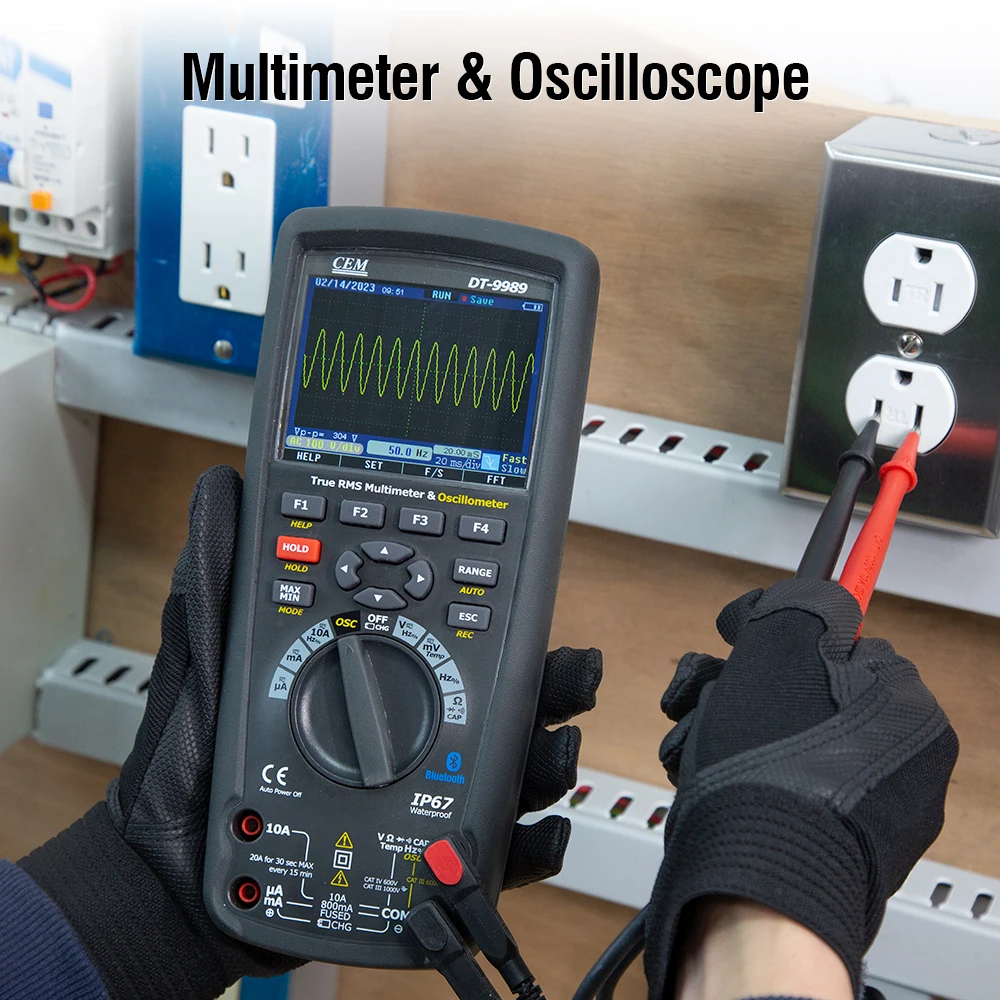 CEM DT-9989 2 in 1 Professional 50000 counts True RMS Digital Multimeter Oscilloscope With 320x240 TFT Color LCD Display CEM DT-9989 2 in 1 Professional 50000 counts True RMS Digital Multimeter Oscilloscope With 320x240 TFT Color LCD Display